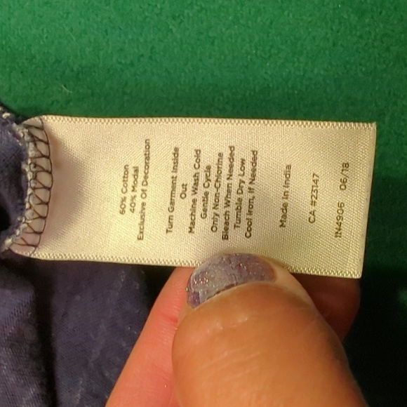 Talbots Women's Shirt Paisley Blue White Blouse Henley 3/4 Sleeve Plus Size 2X - Picture 7 of 8